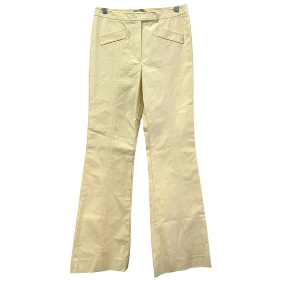 Etcetera Women’s Pale Yellow High Rise‎ Flat Front Boot Cut  Pants  Sz 6 - Picture 1 of 7